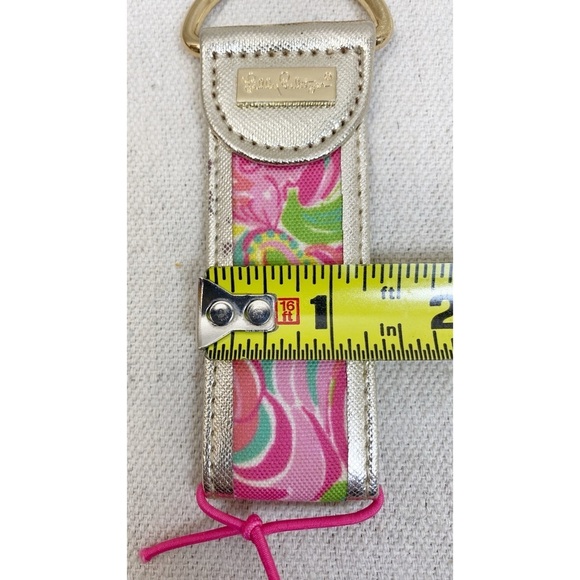 Lilly Pulitzer Pink Green Paisley Keychain - Picture 4 of 5